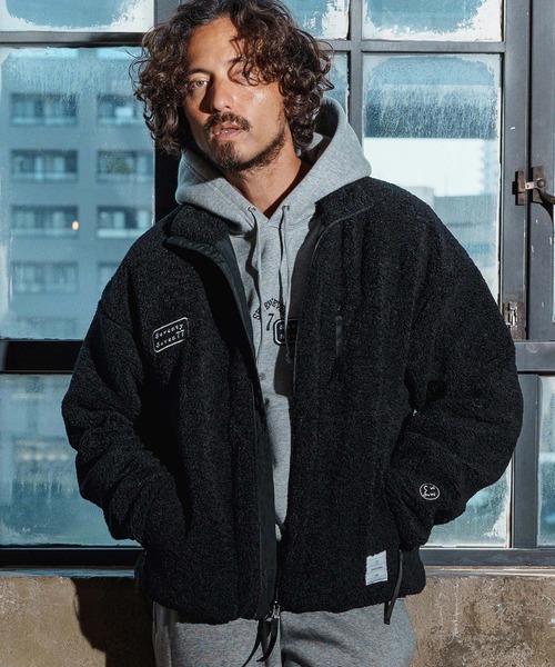 seventy seven(セブンティセブン)の「mj11120-stand collar boa zip JKT ジップアップジャケット(7725W020)(その他アウター・メンズ・ブラック/キャメル・S/XL/L/M)」の2枚目の写真