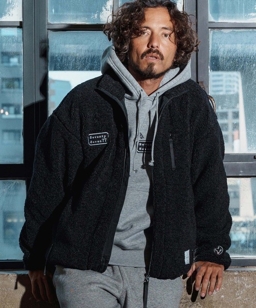 seventy seven(セブンティセブン)の「mj11120-stand collar boa zip JKT ジップアップジャケット(7725W020)(その他アウター・メンズ・ブラック/キャメル・S/XL/L/M)」の14枚目の写真