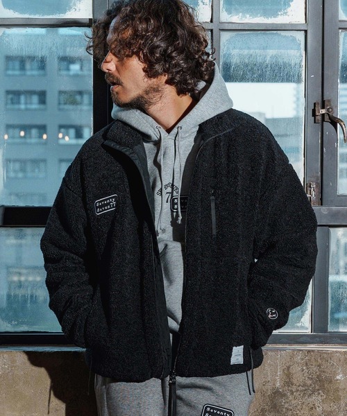 seventy seven(セブンティセブン)の「mj11120-stand collar boa zip JKT ジップアップジャケット(7725W020)(その他アウター・メンズ・ブラック/キャメル・S/XL/L/M)」の15枚目の写真