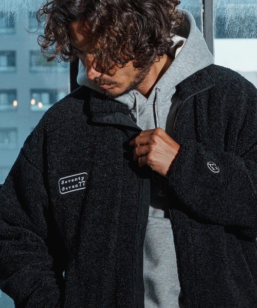 seventy seven(セブンティセブン)の「mj11120-stand collar boa zip JKT ジップアップジャケット(7725W020)(その他アウター・メンズ・ブラック/キャメル・S/XL/L/M)」の16枚目の写真