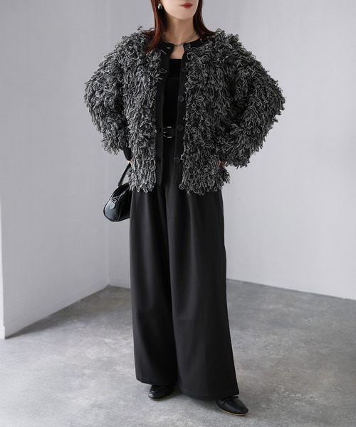 Riberry(リベリー)の「前後2WAYループヤーンニットカーディガン(カーディガン/ボレロ・レディース・ベージュ/ブラック/オフホワイト・FREE)」の21枚目の写真