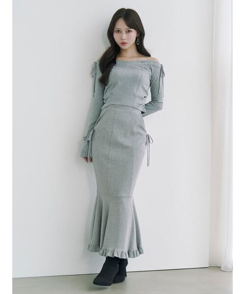 EATME（イートミー）の「【SETUP】リボンオフショルダーTOP（Tシャツ/カットソー・レディース・ブラック/アイボリー/グレー・FREE）」の18枚目の写真