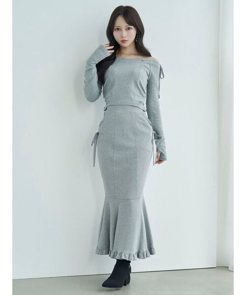 EATME（イートミー）の「【SETUP】リボンオフショルダーTOP（Tシャツ/カットソー・レディース・ブラック/アイボリー/グレー・FREE）」の22枚目の写真