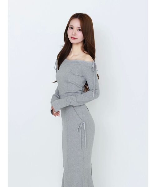 EATME（イートミー）の「【SETUP】リボンオフショルダーTOP（Tシャツ/カットソー・レディース・ブラック/アイボリー/グレー・FREE）」の6枚目の写真