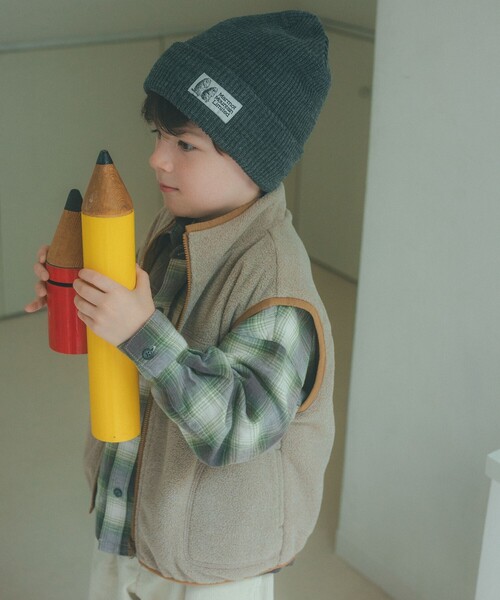 green label relaxing(グリーンレーベルリラクシング)の「フリース リバーベスト / キッズ 撥水 100cm-160cm(ベスト・キッズ・ライラック/ブラック/ブラウン系・160cm/140cm/130cm/120cm/150cm/110cm/100cm)」の21枚目の写真