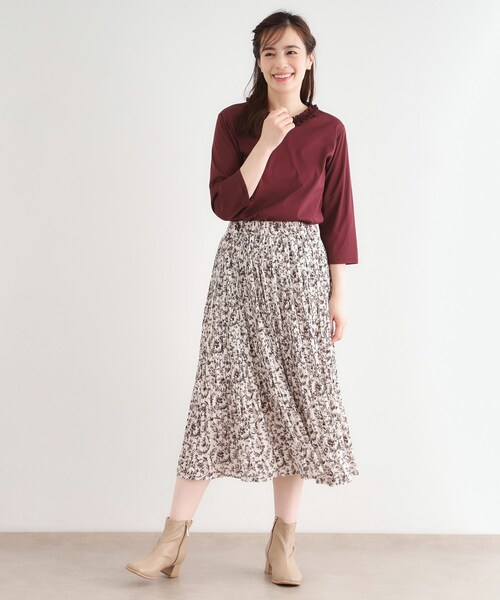 LAURA ASHLEY(ローラアシュレイ)の「【人気デザイン!7分袖/日本製/コットン100%】シフォンフリルネック カットソー(Tシャツ/カットソー・レディース・オフホワイト/ライトグレー/ネイビー/ボルドー・38/40)」の15枚目の写真