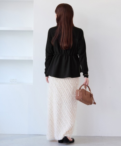 VIS（ビス）の「【WEB限定】ビスチェドッキングペプラムロングスリーブTシャツ（Tシャツ/カットソー・レディース・ブラック/オフホワイト/チャコールグレー・FREE）」の7枚目の写真