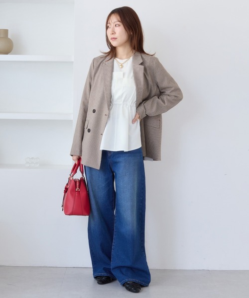 VIS（ビス）の「【WEB限定】ビスチェドッキングペプラムロングスリーブTシャツ（Tシャツ/カットソー・レディース・ブラック/オフホワイト/チャコールグレー・FREE）」の12枚目の写真