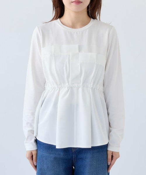 VIS（ビス）の「【WEB限定】ビスチェドッキングペプラムロングスリーブTシャツ（Tシャツ/カットソー・レディース・ブラック/オフホワイト/チャコールグレー・FREE）」の13枚目の写真