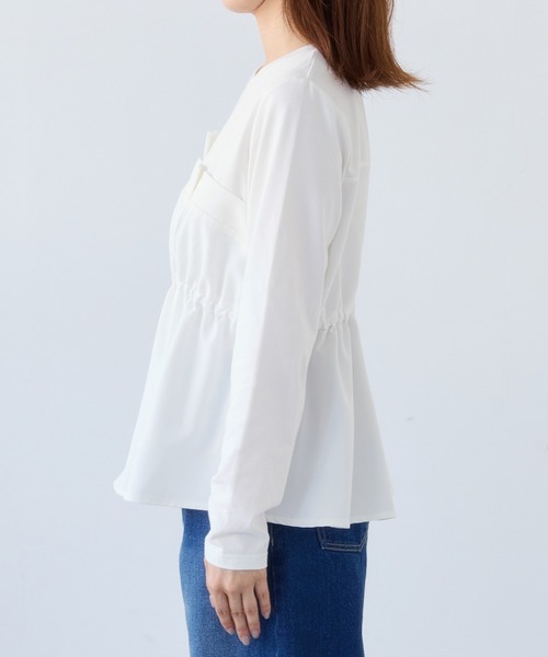 VIS（ビス）の「【WEB限定】ビスチェドッキングペプラムロングスリーブTシャツ（Tシャツ/カットソー・レディース・ブラック/オフホワイト/チャコールグレー・FREE）」の14枚目の写真