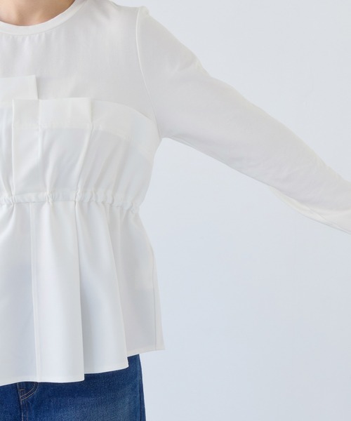 VIS（ビス）の「【WEB限定】ビスチェドッキングペプラムロングスリーブTシャツ（Tシャツ/カットソー・レディース・ブラック/オフホワイト/チャコールグレー・FREE）」の19枚目の写真