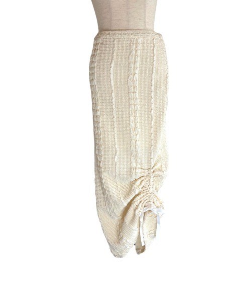 HONEY MI HONEY(ハニーミーハニー)の「drawstring ribbon tight skirt(スカート・レディース・ブラック/アイボリー・FREE)」の1枚目の写真