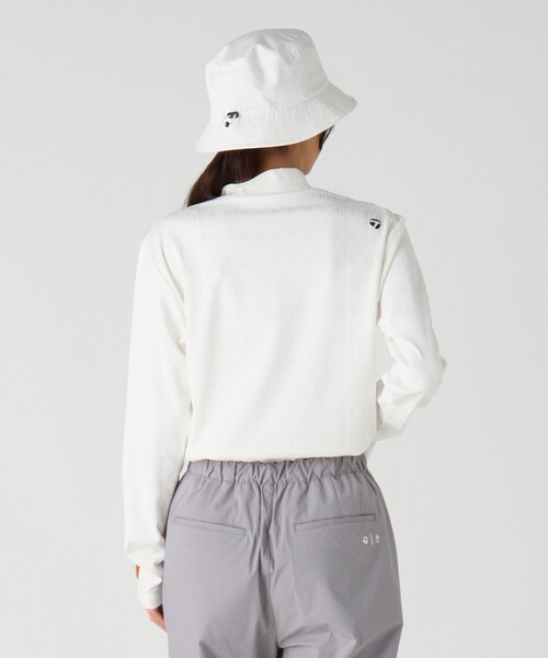 BANDEL ウーマン ジャガードリブモックネックシャツ XS ホワイト BANDEL ウーマン ジャガードリブモックネックシャツ XS ホワイト