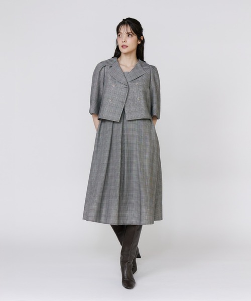 セール】グレンチェックワンピース【セットアップ対応】（ドレス