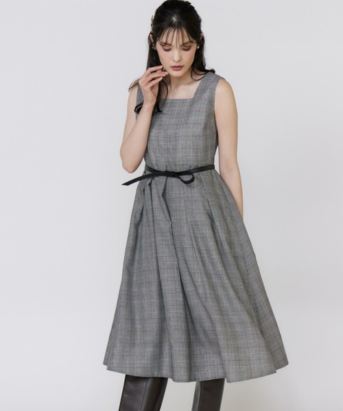 セール】グレンチェックワンピース【セットアップ対応】（ドレス