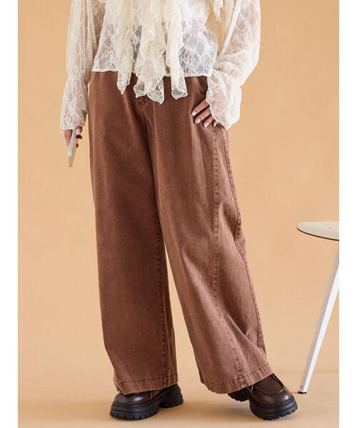 ehka sopo(エヘカソポ)の「ウォッシュ加工ワイドパンツ(その他パンツ・レディース・マスタード/ブラウン/チャコールグレー・F)」の3枚目の写真