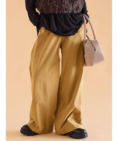 ehka sopo(エヘカソポ)の「ウォッシュ加工ワイドパンツ(その他パンツ・レディース・マスタード/ブラウン/チャコールグレー・F)」の1枚目の写真