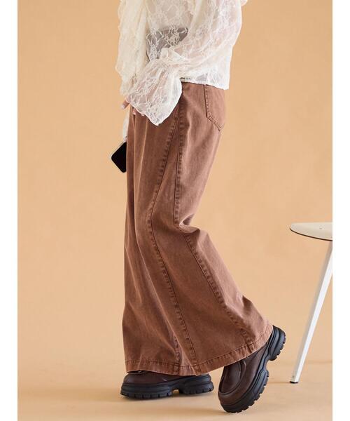 ehka sopo(エヘカソポ)の「ウォッシュ加工ワイドパンツ(その他パンツ・レディース・マスタード/ブラウン/チャコールグレー・F)」の14枚目の写真