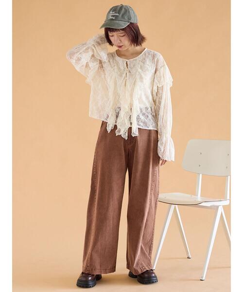 ehka sopo(エヘカソポ)の「ウォッシュ加工ワイドパンツ(その他パンツ・レディース・マスタード/ブラウン/チャコールグレー・F)」の17枚目の写真