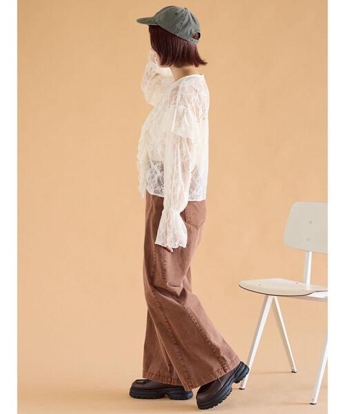 ehka sopo(エヘカソポ)の「ウォッシュ加工ワイドパンツ(その他パンツ・レディース・マスタード/ブラウン/チャコールグレー・F)」の18枚目の写真