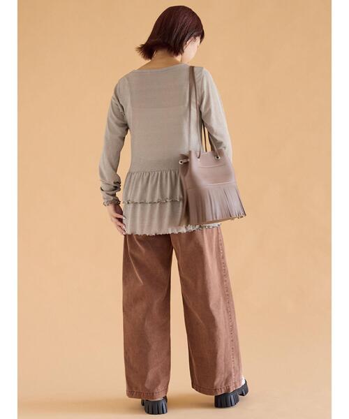 ehka sopo(エヘカソポ)の「ウォッシュ加工ワイドパンツ(その他パンツ・レディース・マスタード/ブラウン/チャコールグレー・F)」の22枚目の写真