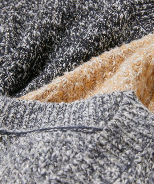 N.（N. Natural Beauty Basic）（エヌエヌナチュラルビューティーベーシック）の「メランジVネックニット（ニット/セーター・レディース・イエロー系その他/グレー系その他/ブラック系その他・MEDIUM）」の5枚目の写真