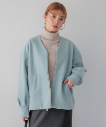 BAYFLOW | ウールライクZIPブルゾン / Vネックノーカラーショートコート(ブルゾン)