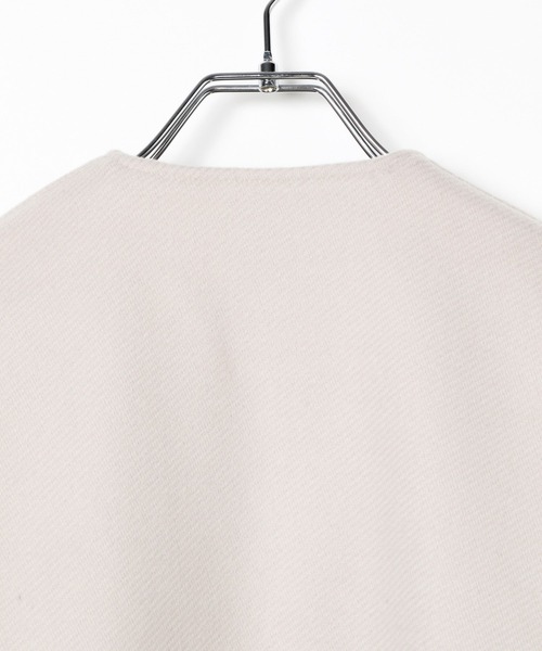 BAYFLOW（ベイフロー）の「ウールライクZIPブルゾン / Vネックノーカラーショートコート（ブルゾン・レディース・ライトブルー/ブラック/ライトグレー/ボルドー/モカ/ネイビー・SMALL/MEDIUM）」の13枚目の写真