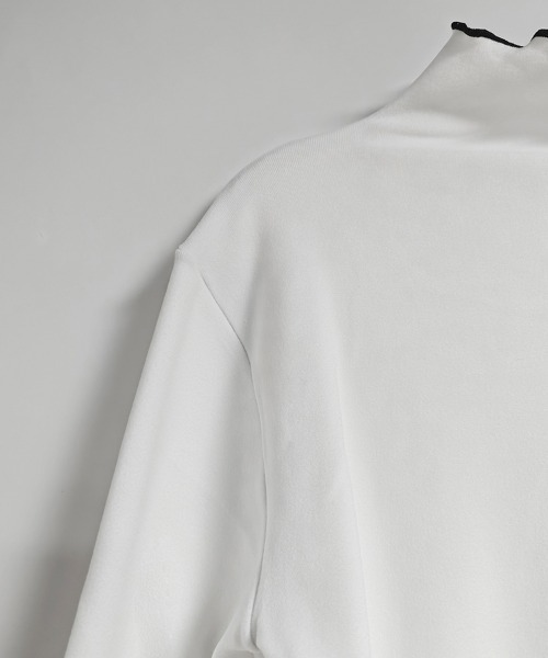 ReRe(リリ)の「選べる2TYPE×ネック配色パイピングトップス(Tシャツ/カットソー・レディース・ブラック/ライトブラウン/ベージュ/グリーン/テラコッタ/ホワイト・FREE)」の22枚目の写真