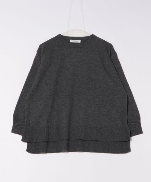 Lace Ladies(レースレディース)の「クルーネック オーバーサイズ サイド スリット ニット プルオーバー(ニット/セーター・レディース・アイボリー/モカ/チャコールグレー/ブラウン・FREE/S)」の1枚目の写真