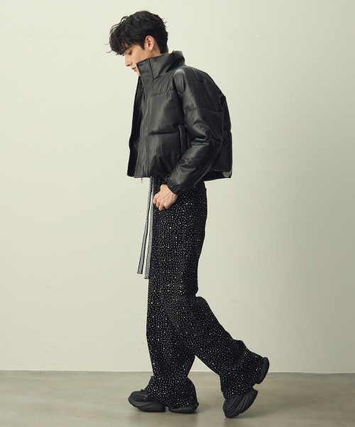 Shoowtime(ショウタイム)の「Synthetic leather short puffer jacket / 合成皮革ショート丈パッファージャケット(ダウンジャケット/コート・メンズ・ブラック/カーキ・LARGE/MEDIUM/X-LARGE)」の13枚目の写真