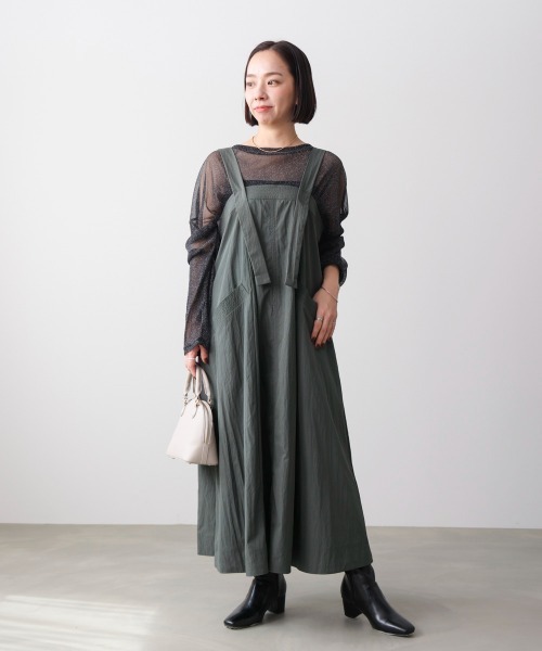 Bou Jeloud（ブージュルード）の「バルーンジャンスカ（ジャンパースカート・レディース・チャコールグレー/ベージュ・38）」の3枚目の写真