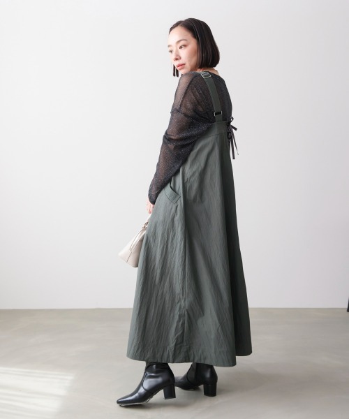 Bou Jeloud（ブージュルード）の「バルーンジャンスカ（ジャンパースカート・レディース・チャコールグレー/ベージュ・38）」の5枚目の写真