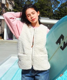 BILLABONG レディース FUR BOA VEST ベスト 【2025年秋冬モデル】 @autumn/ビラボンジップアップファーボアベスト
