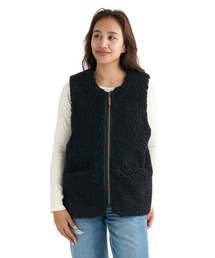 BILLABONG（ビラボン）の「BILLABONG レディース FUR BOA VEST ベスト 【2025年秋冬モデル】 @autumn/ビラボンジップアップファーボアベスト（ベスト・レディース）」