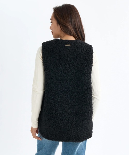 BILLABONG レディース FUR BOA VEST ベスト 【2025年秋冬モデル】 @autumn/ビラボンジップアップファーボアベスト