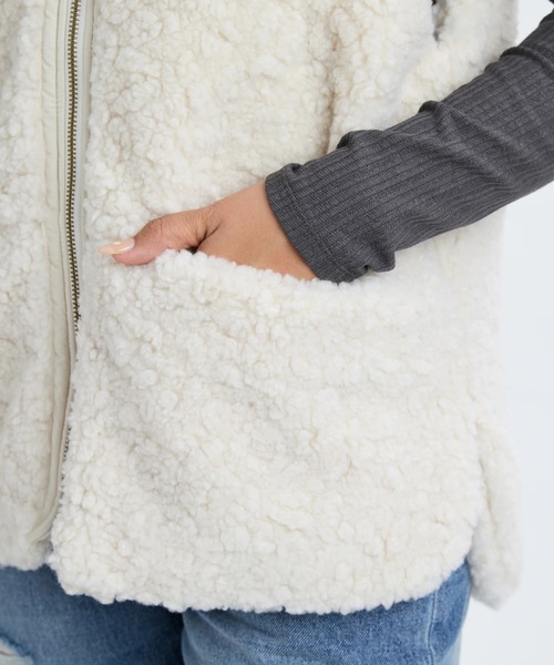 BILLABONG レディース FUR BOA VEST ベスト 【2025年秋冬モデル】 @autumn/ビラボンジップアップファーボアベスト