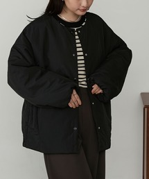 MONO-MART(モノマート)の2WAY ノーカラー オーバーサイズ 中綿ブルゾン ジャケット(その他アウター)