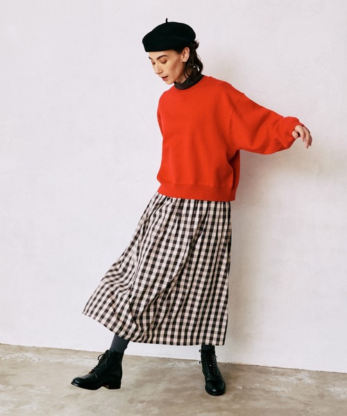 LA MARINE FRANCAISE(マリン フランセーズ)の「ギンガムチェックギャザースカート(スカート・レディース・ブラック/ベージュ・0/1)」の3枚目の写真