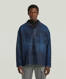 G-STAR | Boxy Fit Overshirt/レザーライクコーティング加工オーバーサイズシャツジャケット(シャツ/ブラウス)