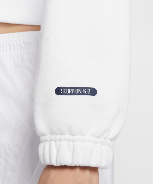 NIKE（ナイキ）の「NIKE AS W NSW OS FLC CROP（ナイキ ウィメンズ オーバーサイズ クロップド フレンチテリー プルオーバーフーディ）（パーカー・レディース・ネイビー系/ホワイト・MEDIUM/SMALL/LARGE）」の7枚目の写真