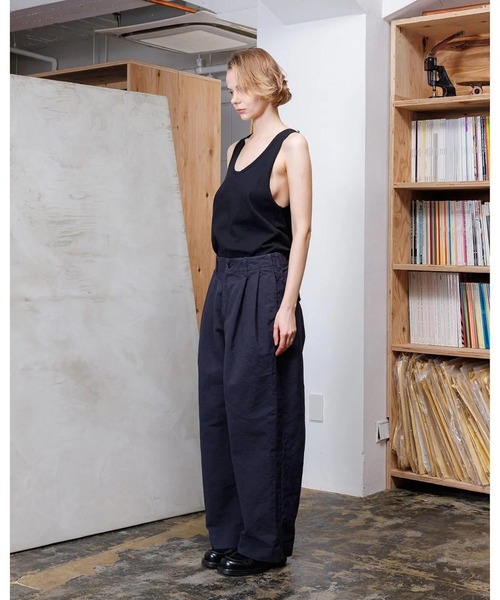 VOAAOV（ヴォアーブ）の「【VOAAOV】 DOUBLE FACE GARMENT DYE Tuck Wide Pants（その他パンツ・メンズ・ネイビー/ブラック/チャコールグレー・0/1/2）」の8枚目の写真
