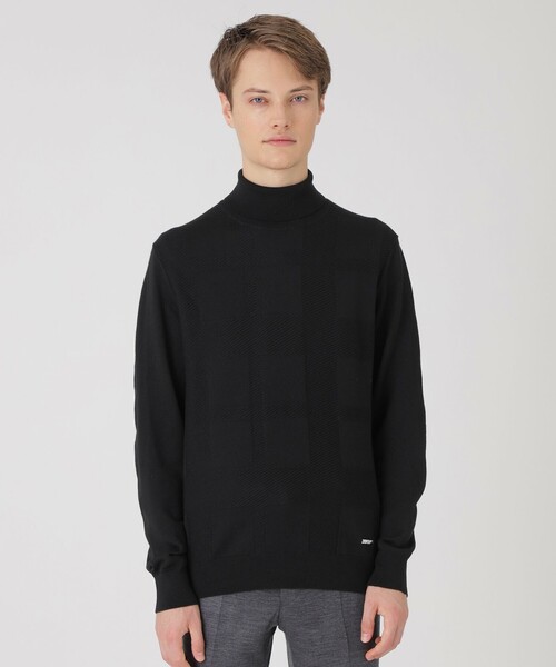 セール】シャドーチェックタートルネックニット（ニット/セーター