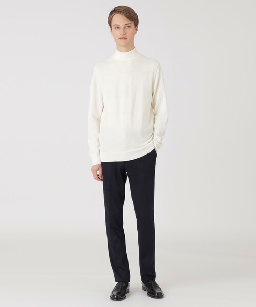 BLACK LABEL CRESTBRIDGE(ブラックレーベル・クレストブリッジ)の「シャドーチェックタートルネックニット(ニット/セーター・メンズ・オフホワイト/ブラック・M/XL/L/S)」の3枚目の写真