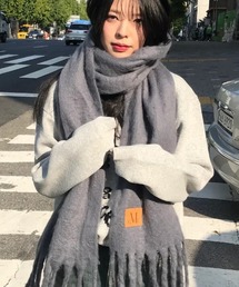 DIESEL チェック柄マフラー グレー　アルパカ混 DIESEL チェック柄マフラー グレーアルパカ混