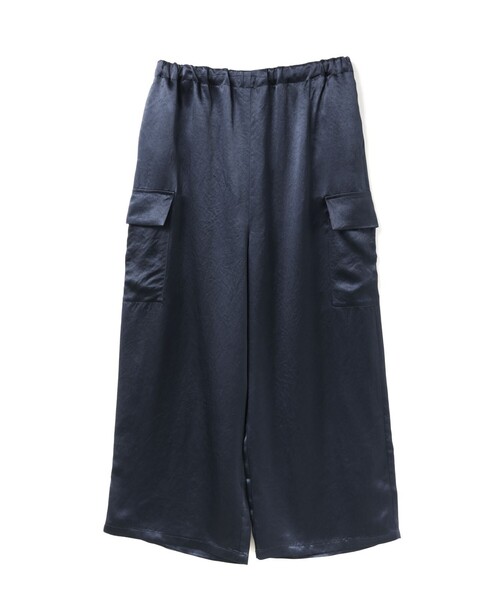 mizuiroind（ミズイロインド）の「mizuiro ind サテンカーゴパンツ（その他パンツ・レディース・ブラック/ネイビー/ベージュ・FREE）」の3枚目の写真