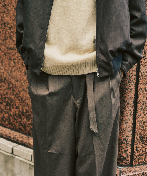 417 EDIFICE（フォーワンセブンエディフィス）の「TRW  ベルテッドパンツ（スラックス・メンズ・チャコールグレー/ブラック・MEDIUM/LARGE）」の4枚目の写真
