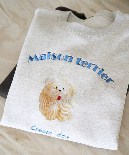 FREAK'S STORE（フリークスストア）の「限定展開　Maison terrier / メゾン・テリア 刺繍 × プリント スウェット（スウェット・レディース・ナチュラル/ブラック/ライトグレー・ﾌﾘ-）」の19枚目の写真