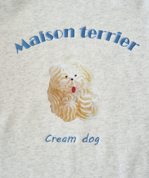 FREAK'S STORE（フリークスストア）の「限定展開　Maison terrier / メゾン・テリア 刺繍 × プリント スウェット（スウェット・レディース・ナチュラル/ブラック/ライトグレー・ﾌﾘ-）」の20枚目の写真