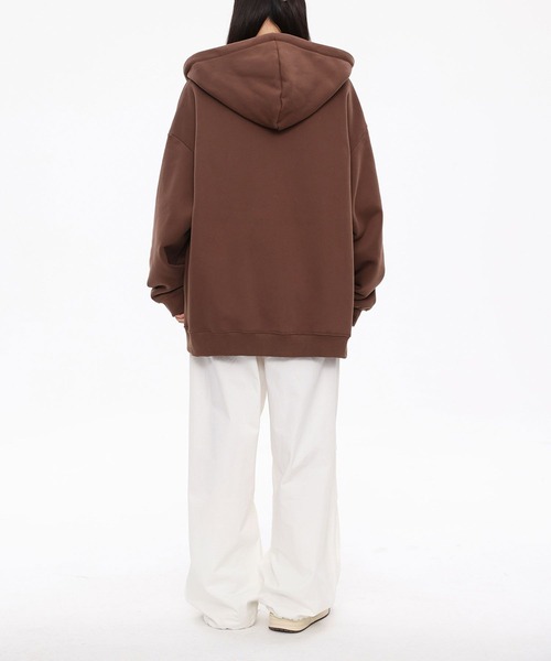 aimoha（アイモハ）の「ドロップショルダーフルジップパーカー/Drop shoulder full zip hoodie（パーカー・メンズ・ブラック/グリーン/ブラウン/ライトグレー/ベージュ・X-LARGE/MEDIUM/LARGE）」の8枚目の写真